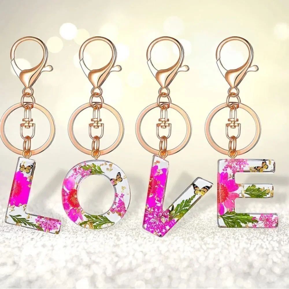 Initials Floral Keychain    - Picture 5 of 6